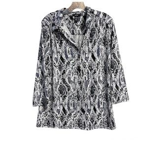 Alfani women’s XL gray/black blouse